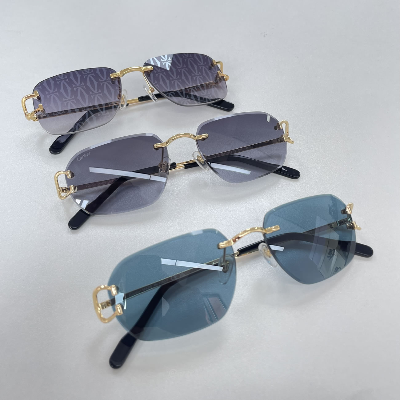 Cartier Eyewear Rimless Rectangle Frame Sunglasses (9) - newkick.cc